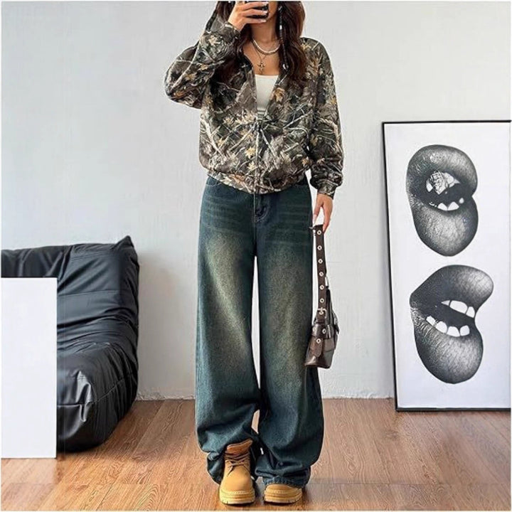 Veste à capuche pour femme avec motif camouflage et coupe ample Chic & Stil
