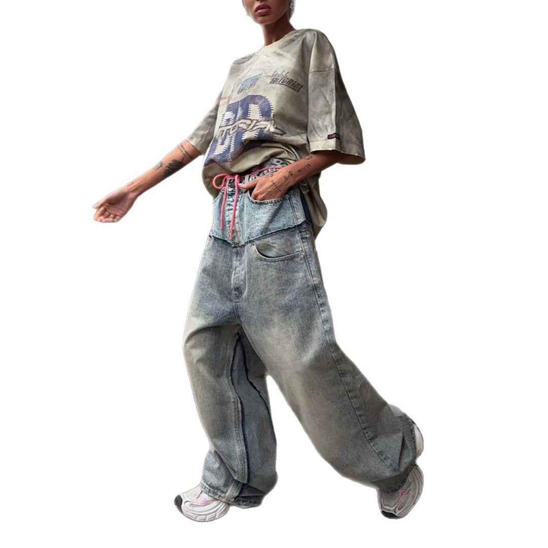 Baggy jeans for women with innovative drawstring Lune London
