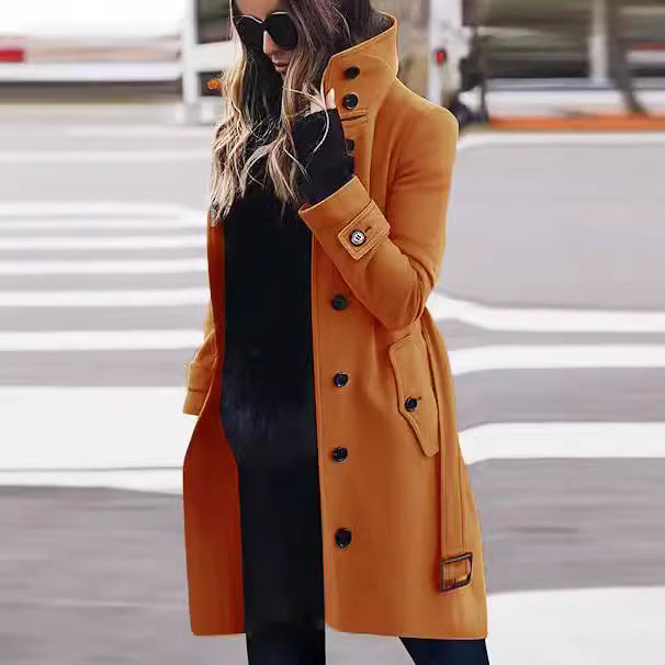 Elegant trench coat for women with high collar and practical pockets Lune London
