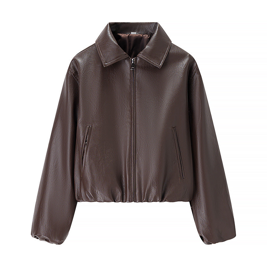 Veste en faux cuir élégante pour femmes avec ceinture élastique Chic & Stil