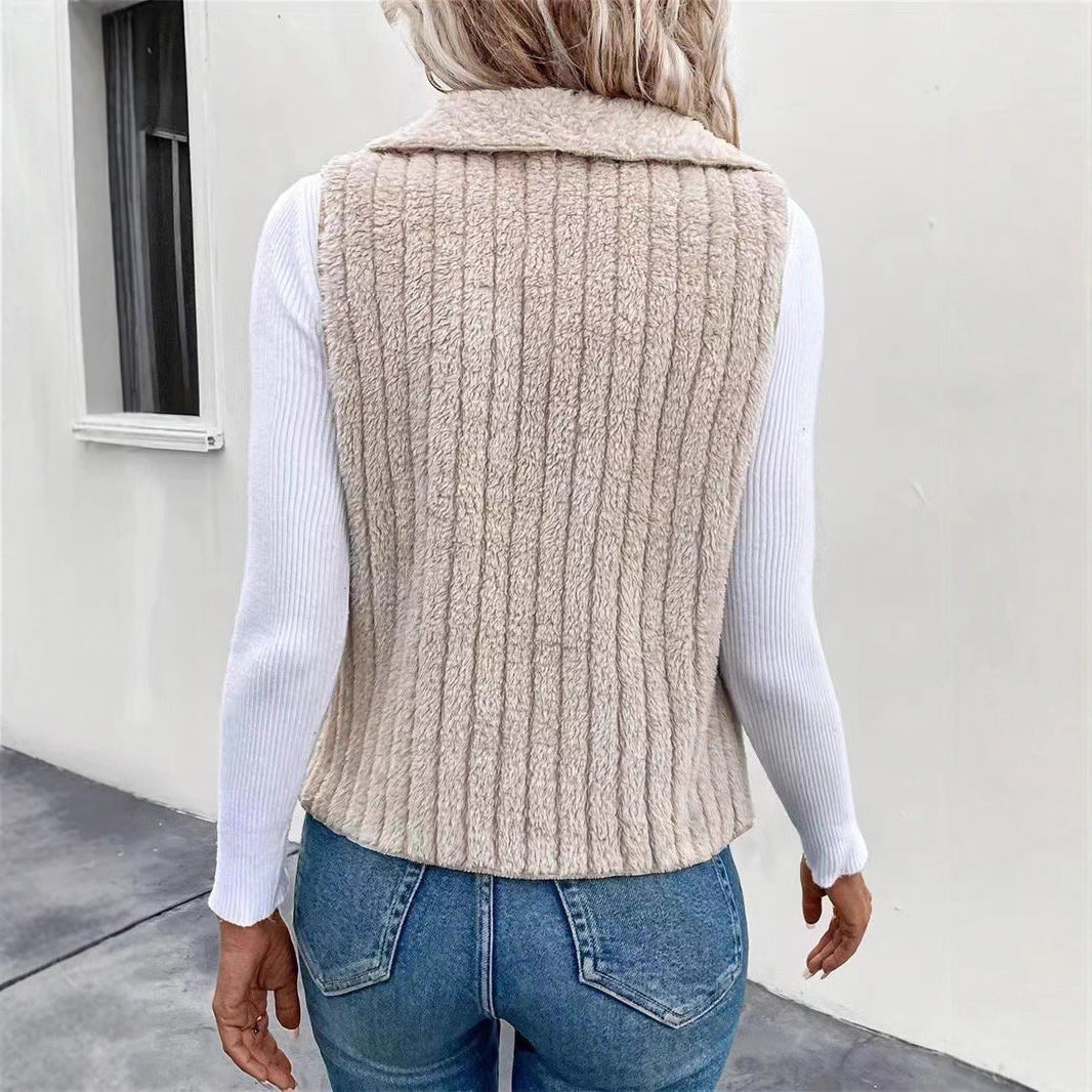 Femme gilet en tricot à col ouvert Chic und Stil