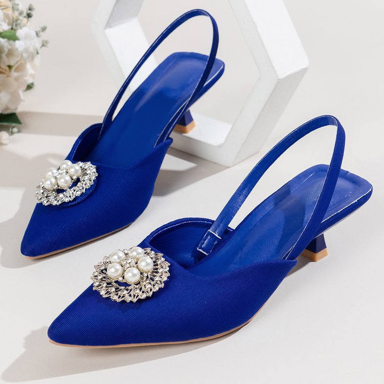 Ladies Slingback Pumps with elegant pearl embellishment and trendy fit Lune London