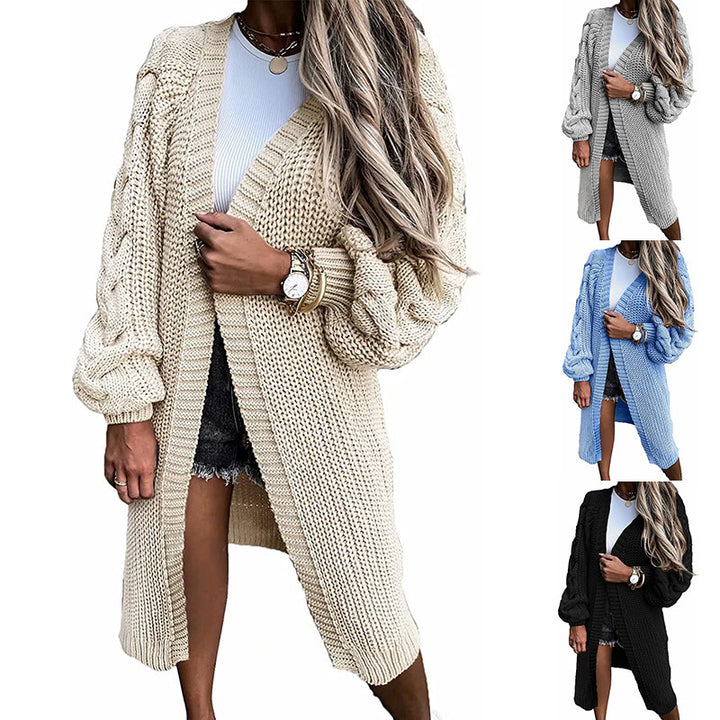 Knitted cardigan for women with voluminous sleeves Chic und Stil