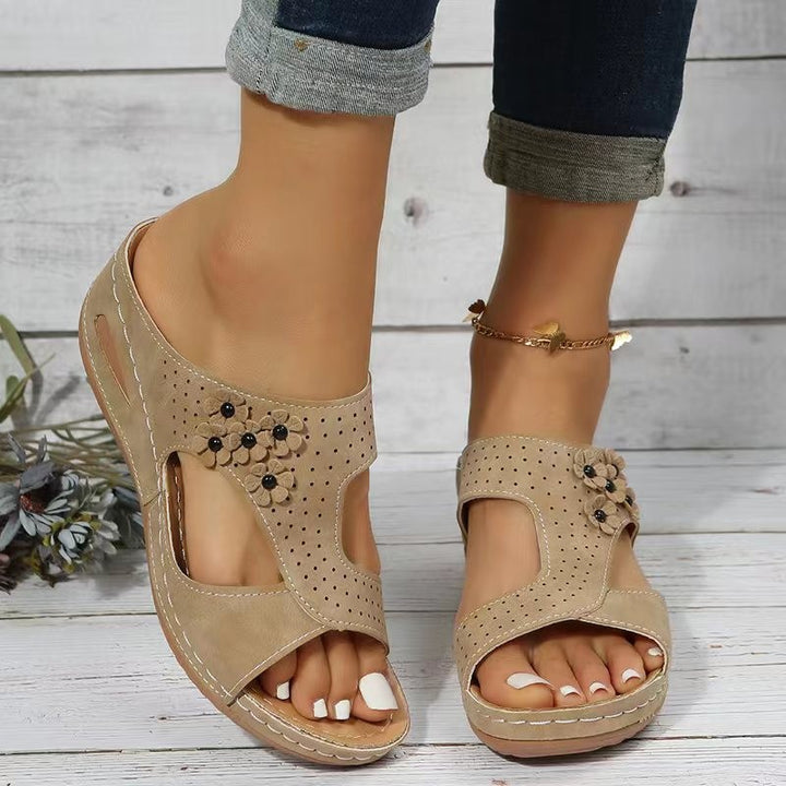 Ladies light summer shoes with closed heel and trendy snake leather design Lune London