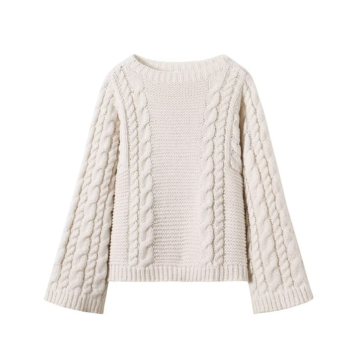 Chunky knit sweater for women with a textured design and a loose fit Lune London