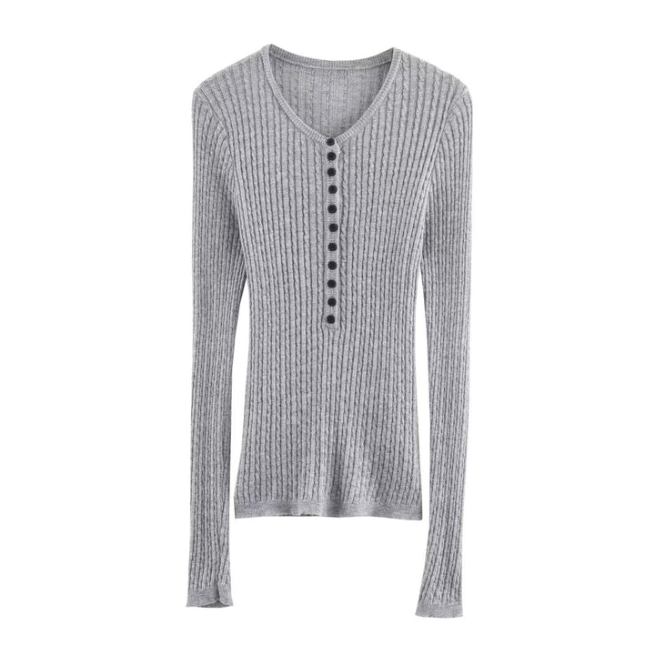 Long sleeve t-shirt for women with textured rib pattern Lune London