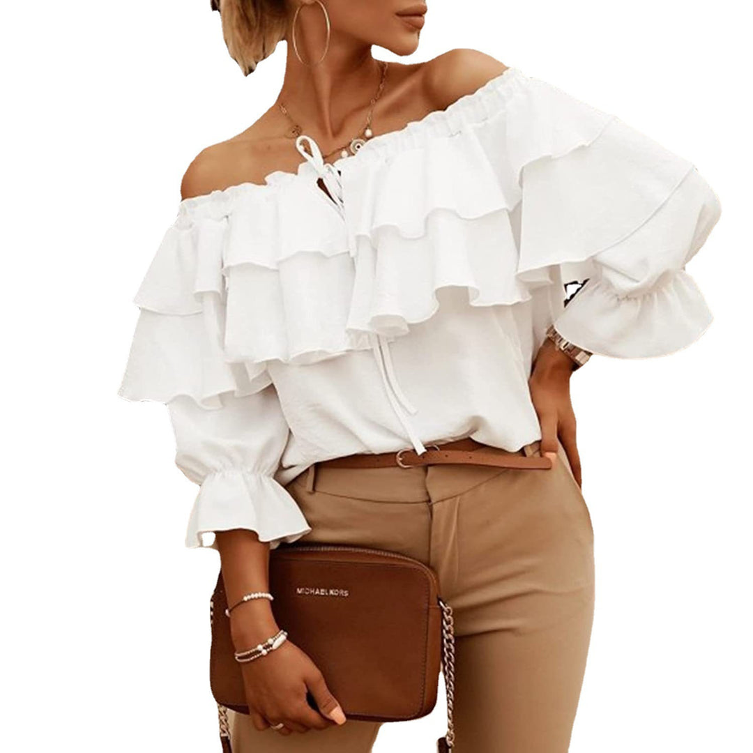 Women Off-Shoulder Blouse with Chic Ruffle Design and Style