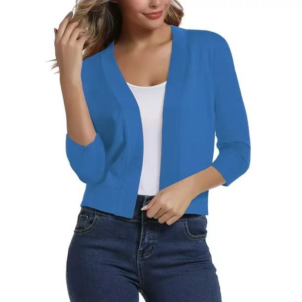 Ladies casual cardigan with open front and 3/4 sleeves Lune London