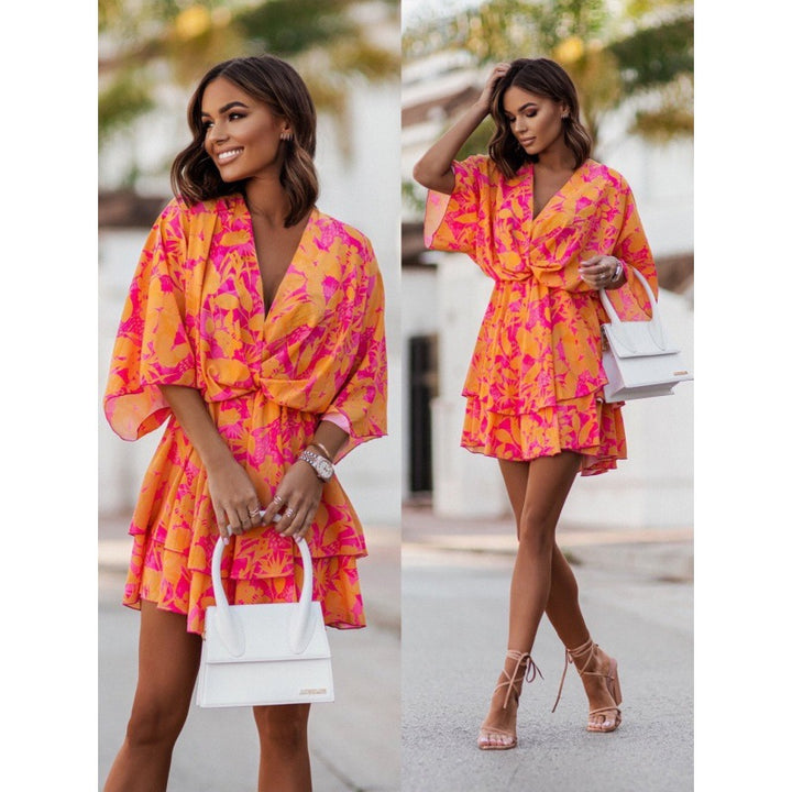Flirty gathered mini dress for women with wrapping detail Lune London