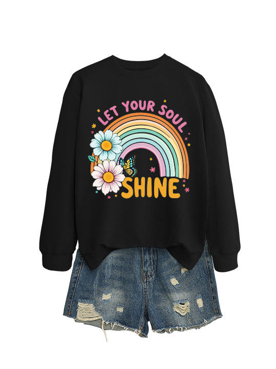 Sweatshirt pour femmes avec dégradé coloré et design graphique floral Chic & Stil