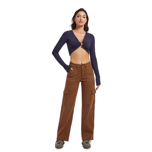Casual style cargo pants for women with practical side pockets Lune London