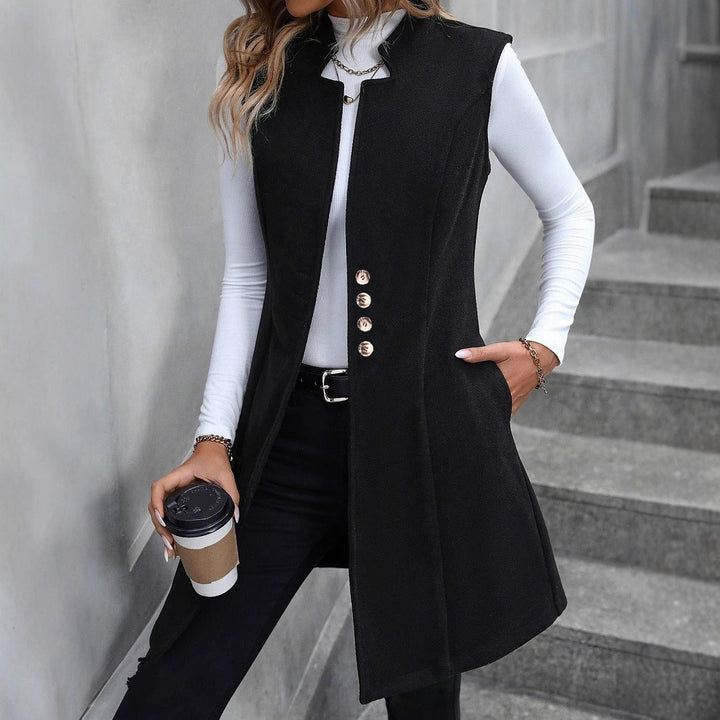 Dames élégant gilet avec des détails de bouton Chic & Stil