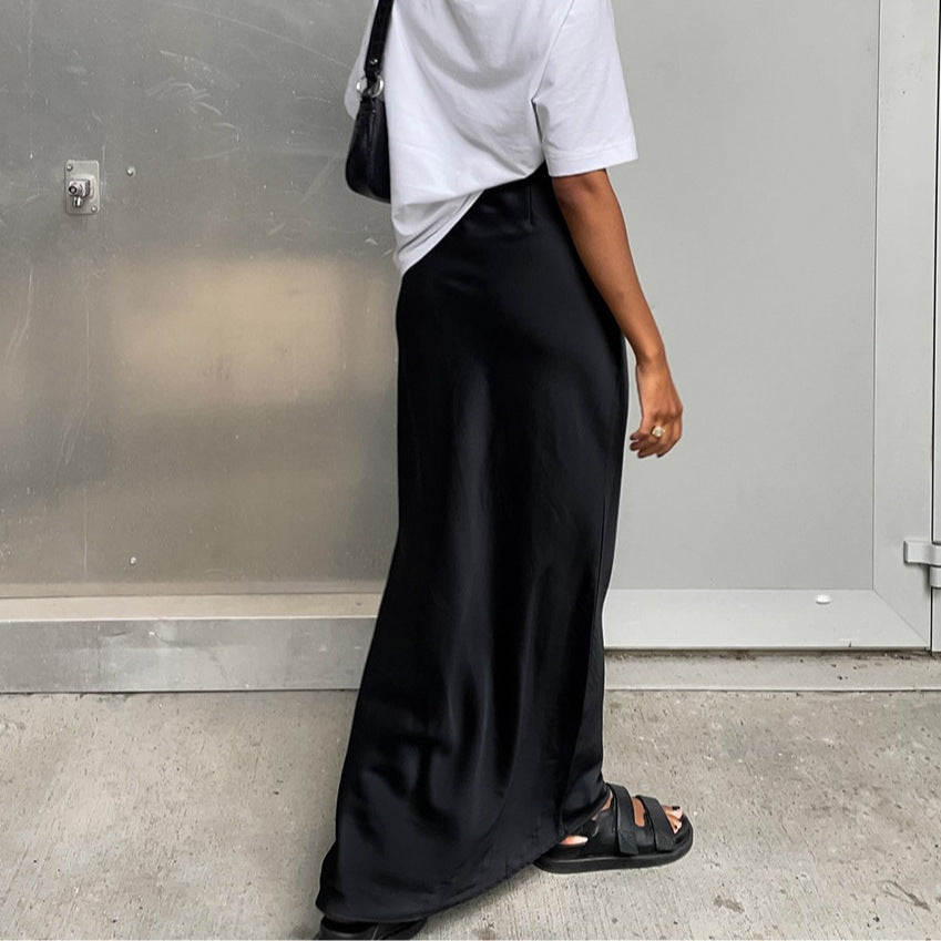 Maxi Skirt in Satin Women Lune London