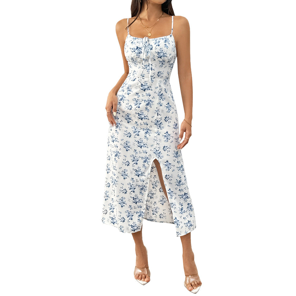 Robe maxi pour femmes avec motif floral et élégantes bretelles spaghetti Chic & Stil
