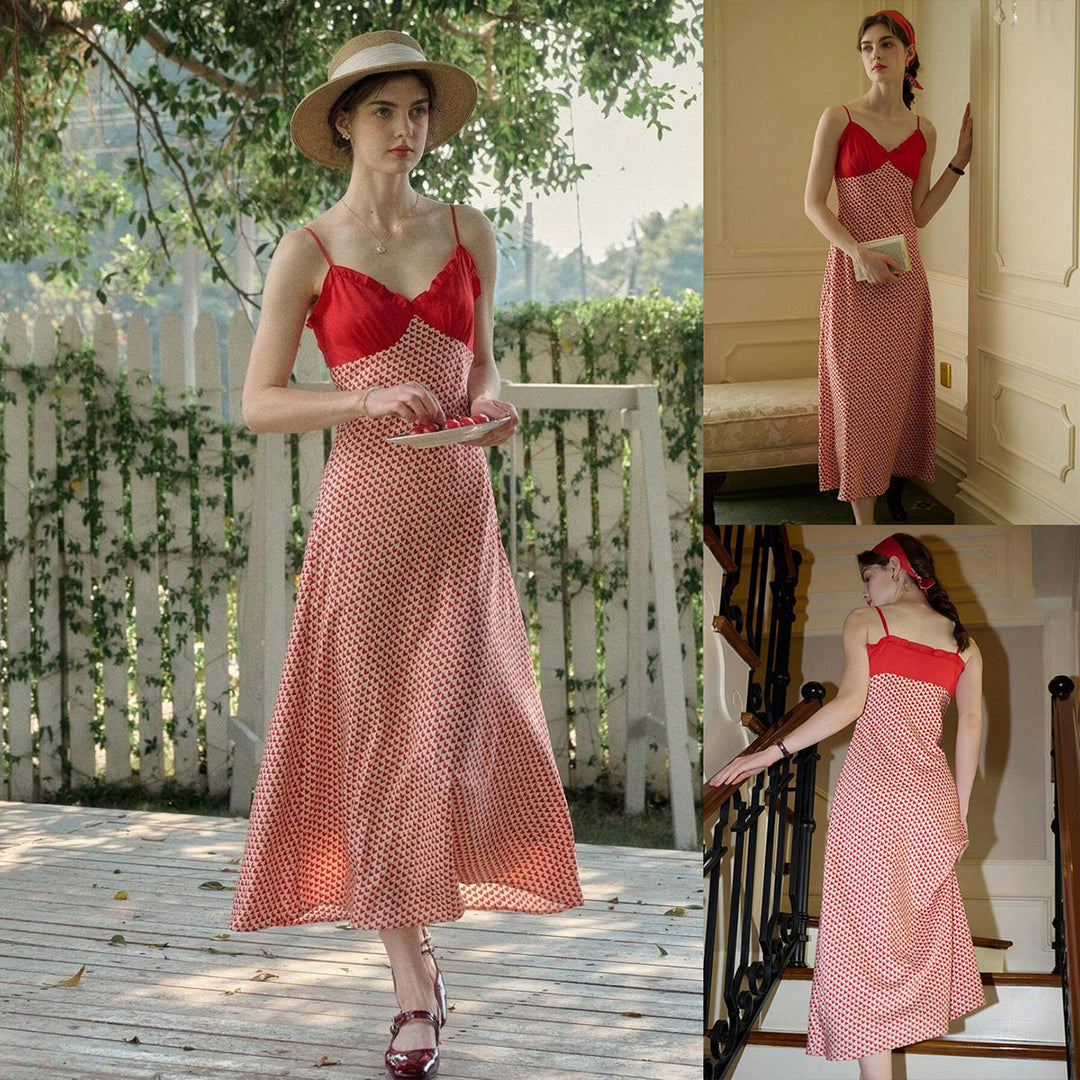 Heart printed slip dress for women Lune London