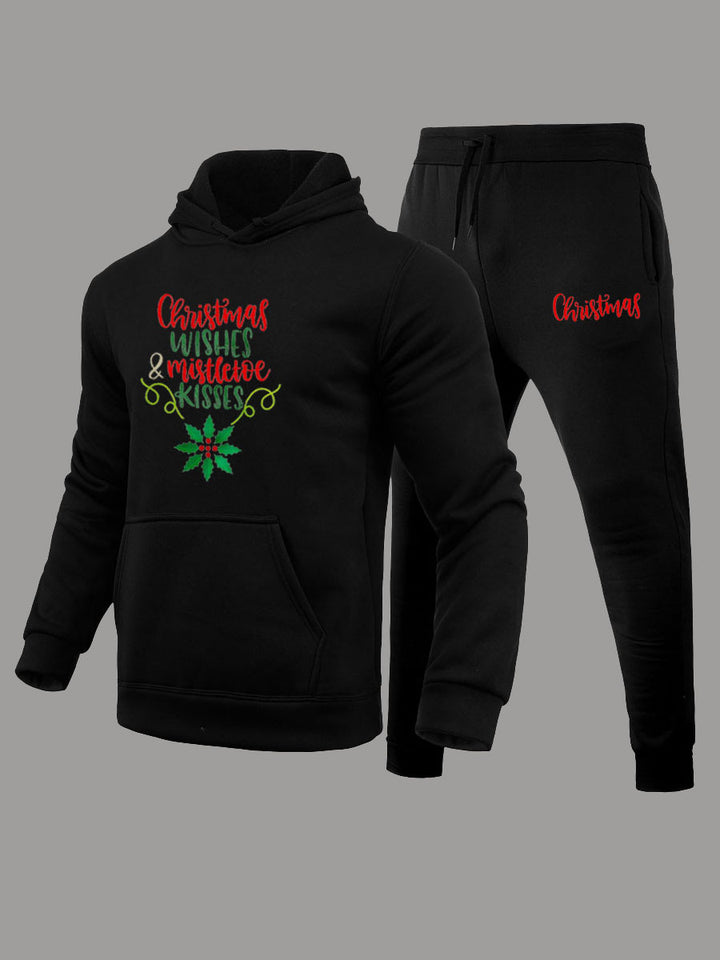 Men's cozy hoodie and jogger pants set with festive Christmas pattern Lune London