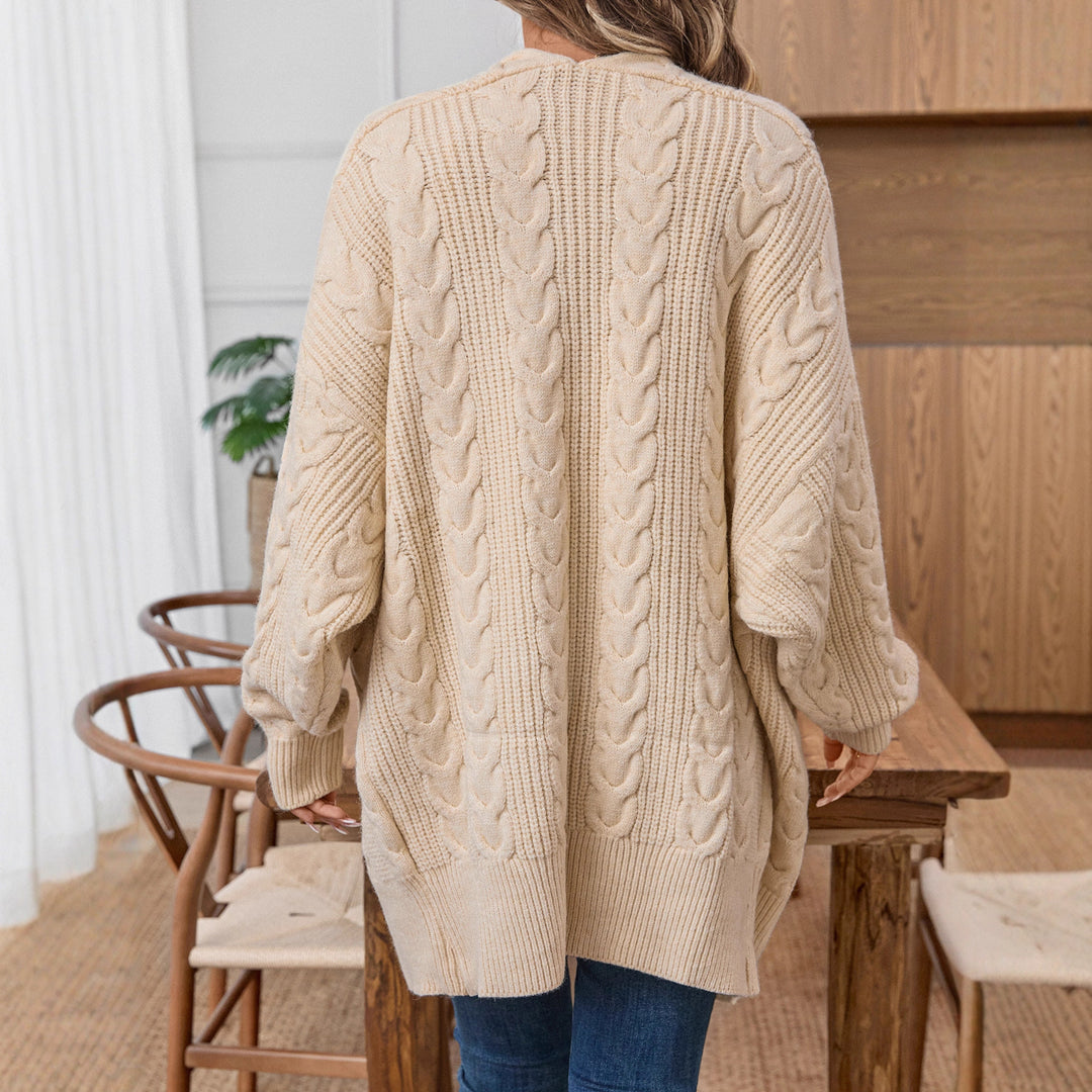 Women's knit jacket with creative twisted pattern and relaxed fit Lune London