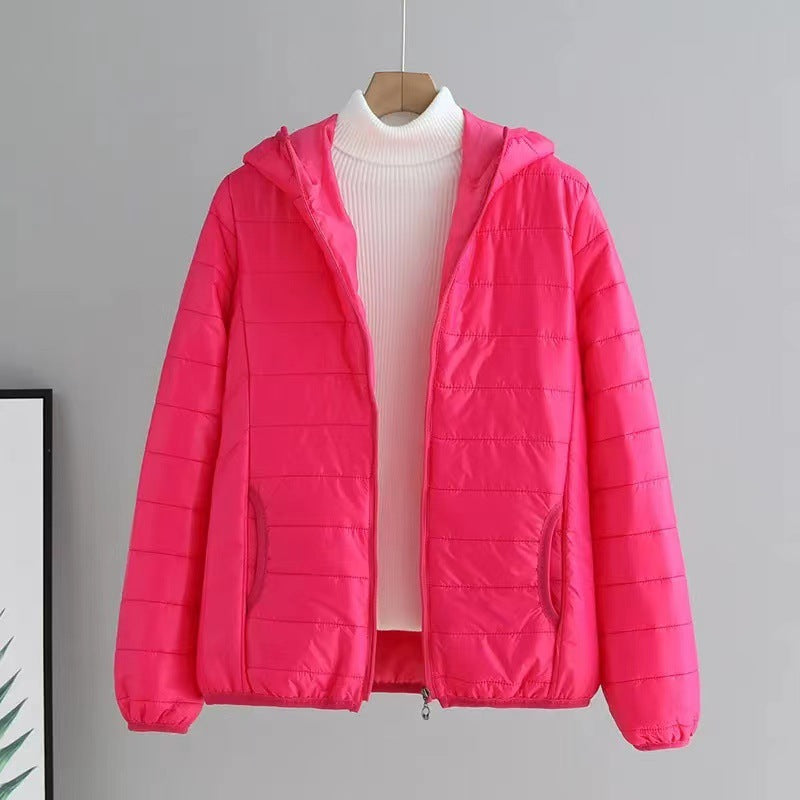 Ladies quilted transitional jacket with hood and modern cut Lune London