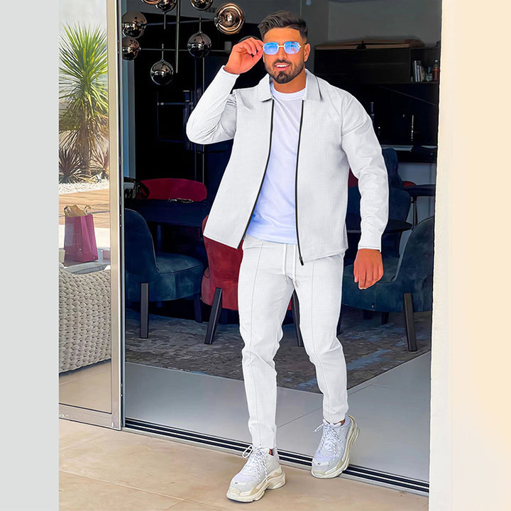 Men's long sleeve sports set with zipper and elastic pants Lune London