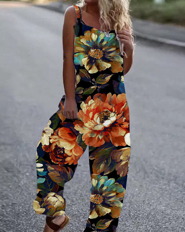 Lune London Floral Print Artistic Jumpsuit for Women