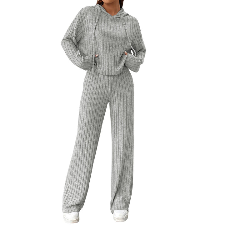 Ensemble tricot décontracté pour femmes avec hoodie casual et jambes larges Chic & Stil