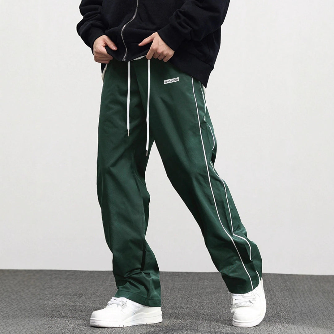 Casual men's jogger pants with elastic waist and contrasting side stripes Lune London