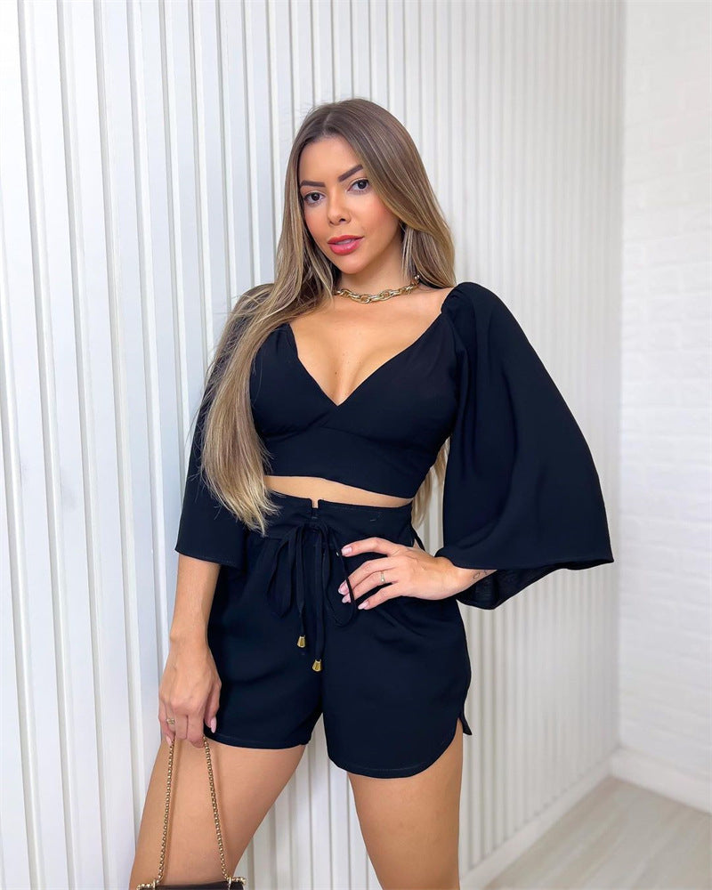 Ladies elegant outfit short top and shorts Lune London