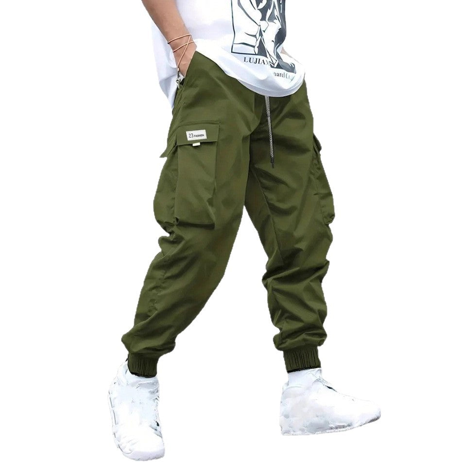 Women's Cargo Jogging Pants with Side Pockets and Elastic Cuffs Chic & Stil
