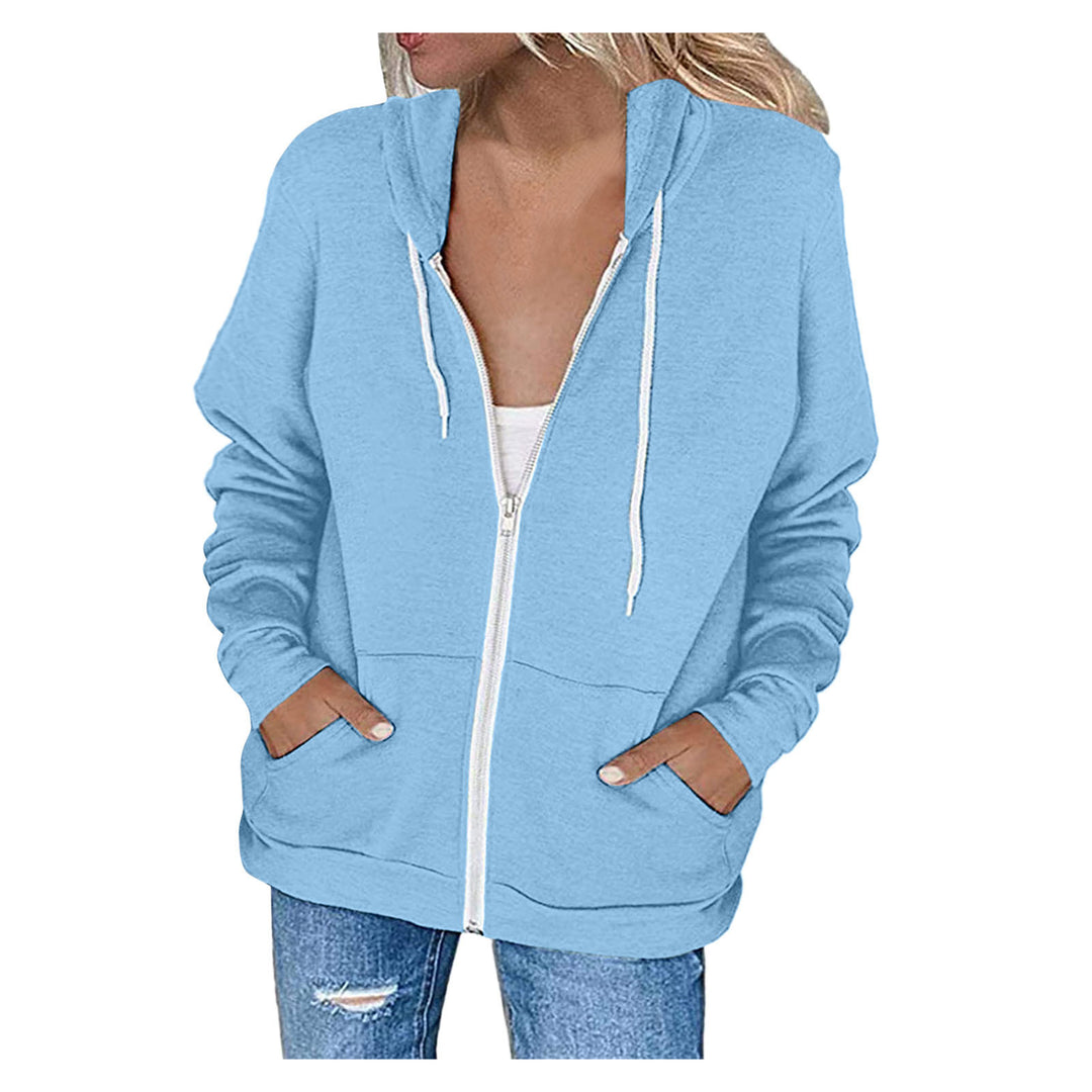 Ladies casual hoodie jacket with full zip and practical pockets Lune London