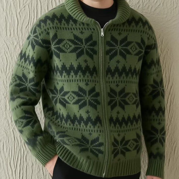 Women's knit jacket with traditional pattern Lune London