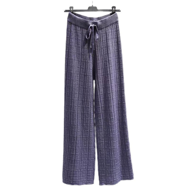 Pantalon palazzo élégant pour dames avec taille haute et ceinture à nouer sur le côté Chic & Stil