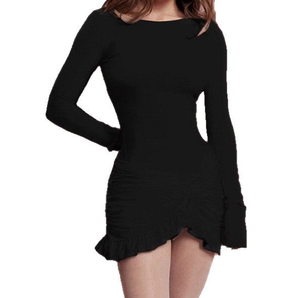 Lune London fitted long sleeve dress for women with ruffles