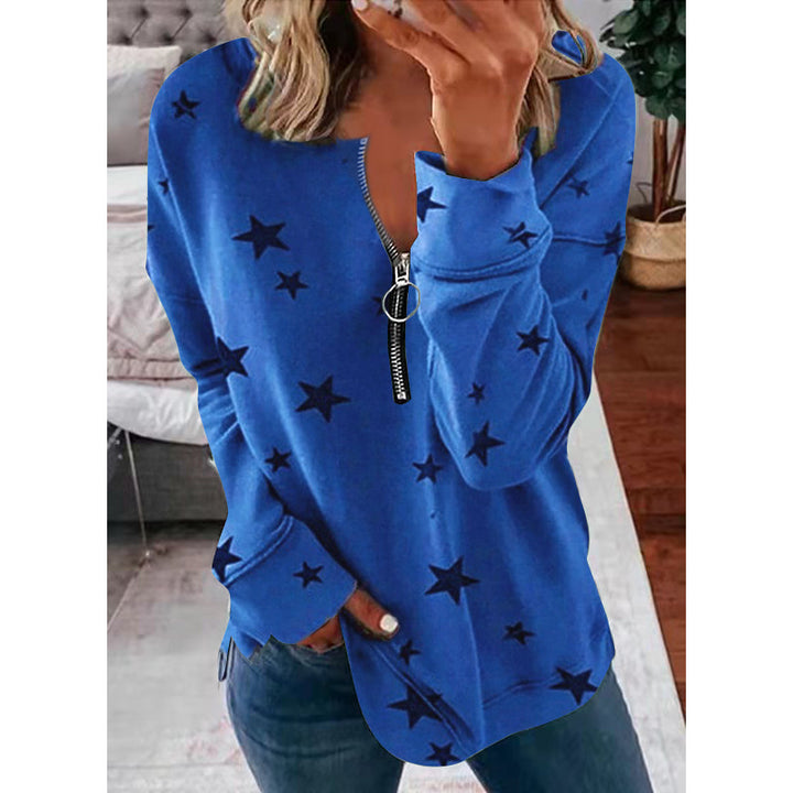 Women's hoodie with zip and star pattern Lune London
