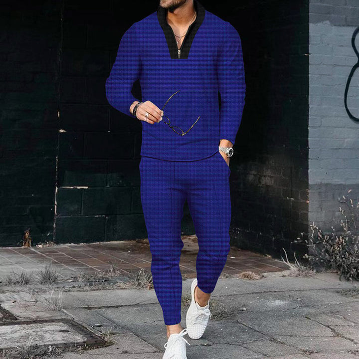 Men Elegant Casual Set with Structured Top and Matching Pants Lune London