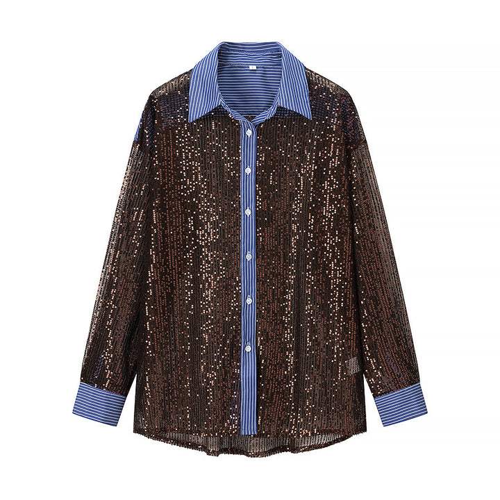 Ladies Glamour Sequined Pajama Set Lune London