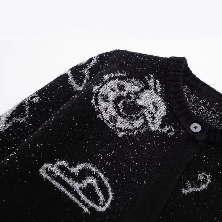 Ladies Cardigan with dragon pattern and button closure Lune London