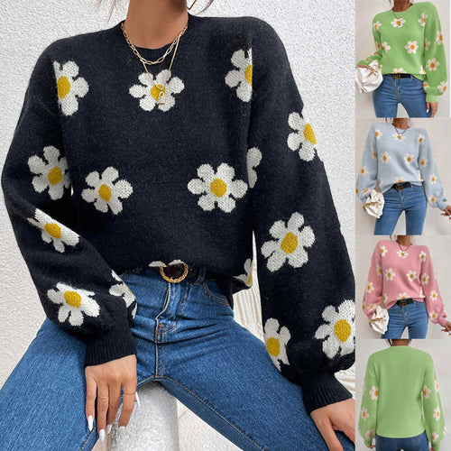 Sweater women with floral pattern and voluminous sleeves Lune London