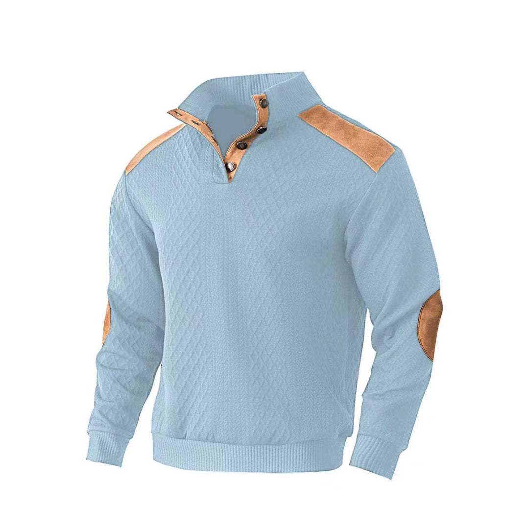 Knitted sweater for men with a unique high collar and trendy details Lune London
