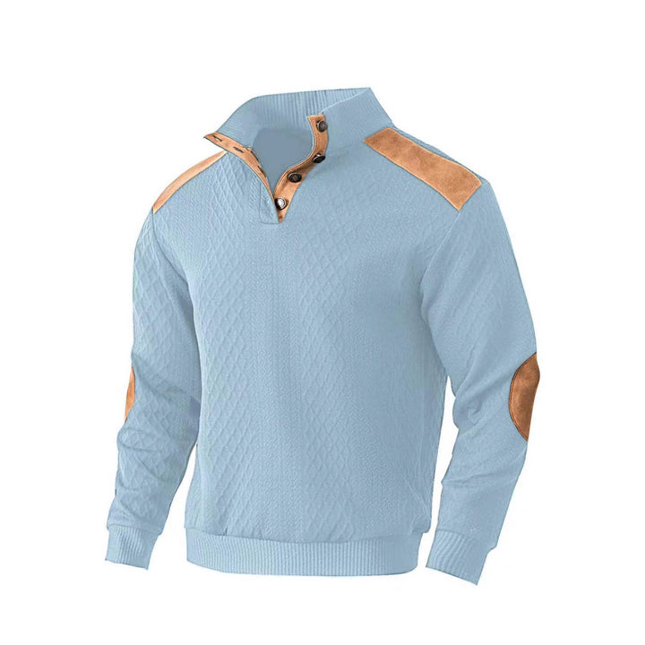 Knitted sweater for men with a unique high collar and trendy details Lune London