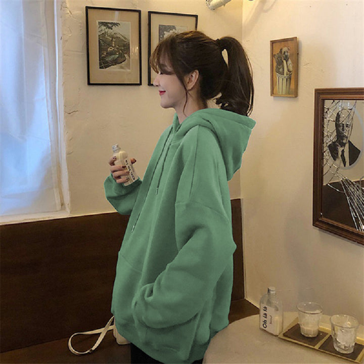 Women's cozy oversized hoodie with high collar and practical kangaroo pockets Lune London