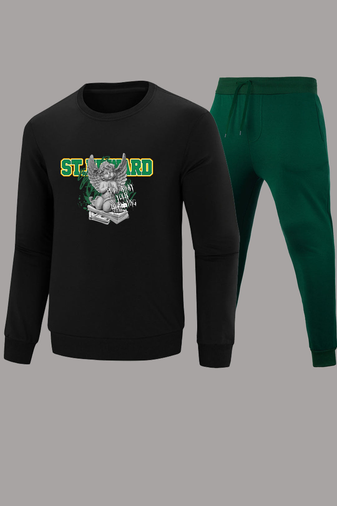 Women's hoodie and jogger set with creative angel pattern Lune London