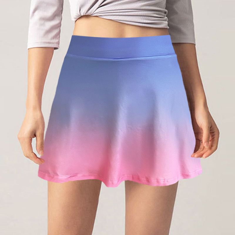 Skater skirt for women with fluid color gradient and comfortable elastic waistband Lune London