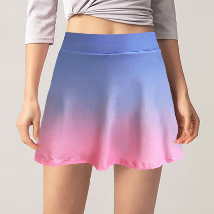 Skater skirt for women with fluid color gradient and comfortable elastic waistband Lune London