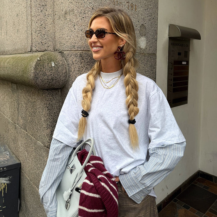 Modular T-shirt for women with unique sleeve details Lune London