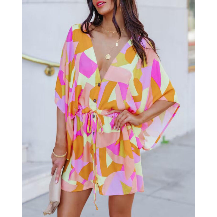 Floral print wrap dress for women with belt Lune London