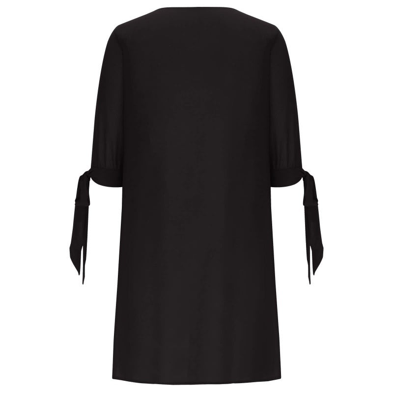 Flattering women's dress with V-neck and sequin embellishments Lune London