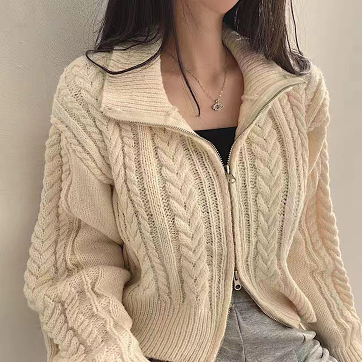 Ladies cardigan with high-quality zipper Lune London