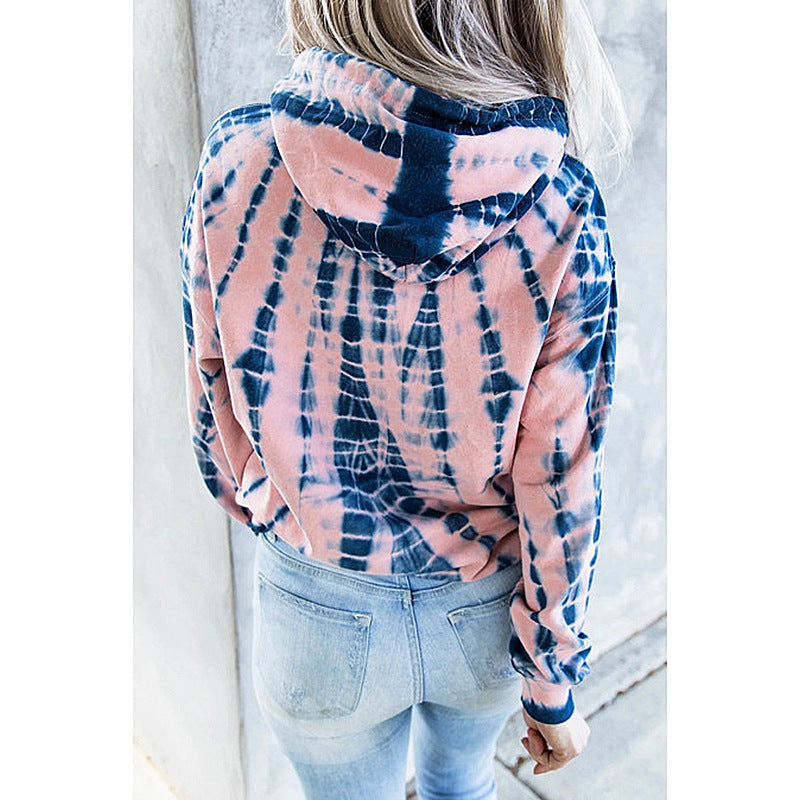 Hooded sweatshirt for women with a unique batik pattern Lune London