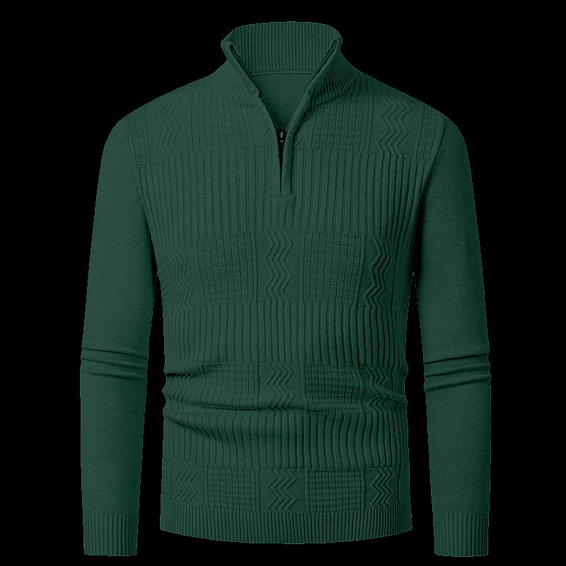 Men's knit sweater with modern zipper and textured surface Lune London