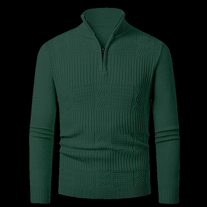 Men's knit sweater with modern zipper and textured surface Lune London